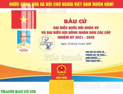 File gốc File thiết kế mẫu pano phông tranh bầu cử 172 (in lụa) tranh phong thủy