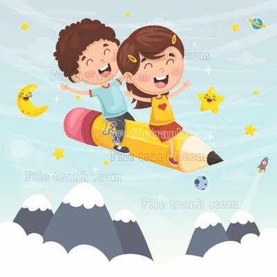 File tranh vector tre em 16 (bản gốc) trang trí văn phòng