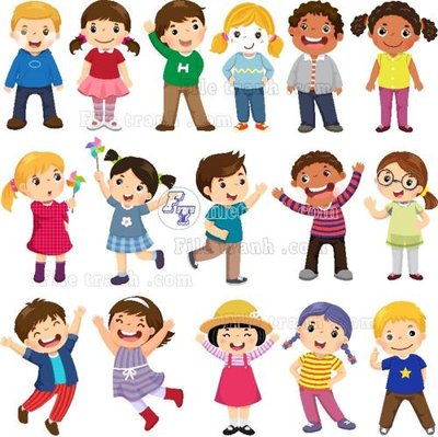 File gốc vector tre em 17 (in 3D) cho trang trí