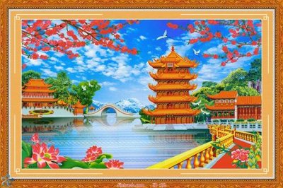 File in lụa Tranh phong thủy 28 (hoa văn) Tranh phong thủy 28