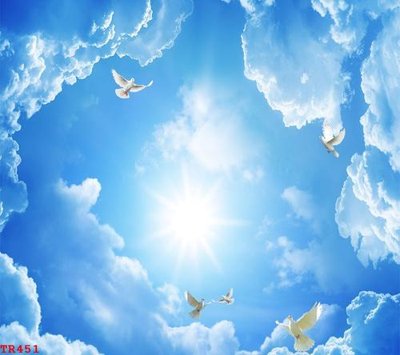 Tải file File tranh trần mây 3d TR451 (gốc) in trên mọi chất liệu