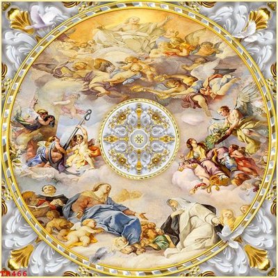 Tải file File tranh trần mây 3d TR466 (gốc) chủ đề tôn giáo