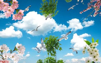 File tranh ảnh gốc File tranh trần mây 3d TR472 dùng cho in khổ lớn