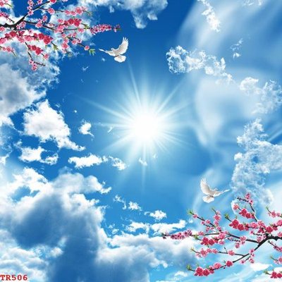 Download file ảnh gốc File tranh trần mây 3d TR506 để in ấn