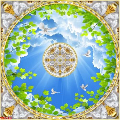 File ảnh File tranh trần mây 3d TR540 (gốc) in Hiflex