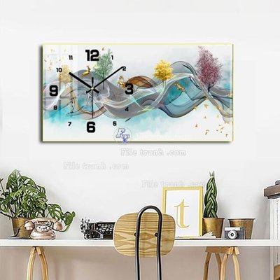 File tranh File tranh đồng hồ tráng gương BDH1035 (file gốc) chuẩn màu in