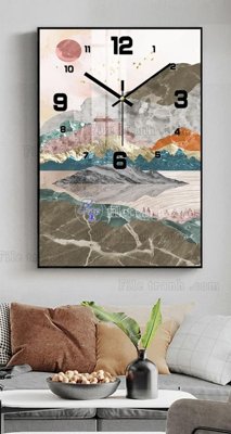 Download file gốc File tranh đồng hồ tráng gương BDH647 (in lụa) hoa lá