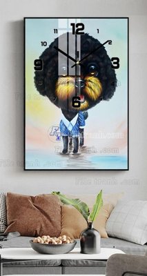 File tranh File tranh đồng hồ tráng gương BDH854 (gốc) chủ đề động vật