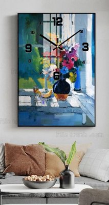 File gốc File tranh đồng hồ tráng gương BDH867 (in lụa) tranh thuận buồm