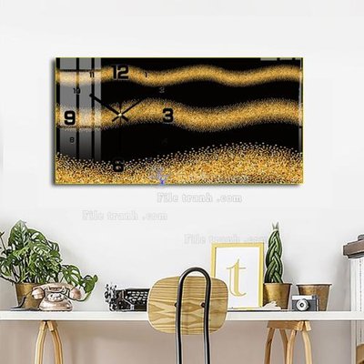 File gốc File tranh đồng hồ tráng gương BDH939 (in lụa) trang trí tường