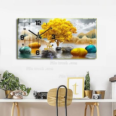 File PSD File tranh đồng hồ tráng gương BDH987 (bản gốc) độ phân giải cao