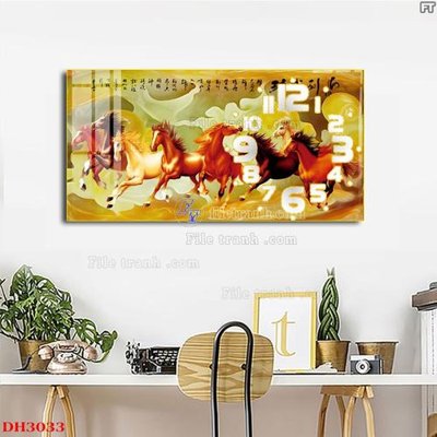 File gốc File tranh đồng hồ tráng gương DH3033 (trang trí) cho phòng khách