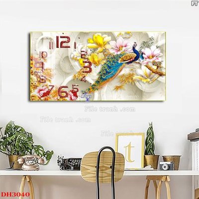 File gốc File tranh đồng hồ tráng gương DH3040 (in mica) làm bảng hiệu