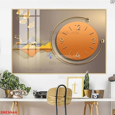 Chi tiết file tranh tráng gương File tranh đồng hồ tráng gương DH3046 (ảnh gốc)