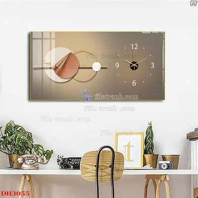 File in ấn chuyên nghiệp File tranh đồng hồ tráng gương DH3055 (file gốc)