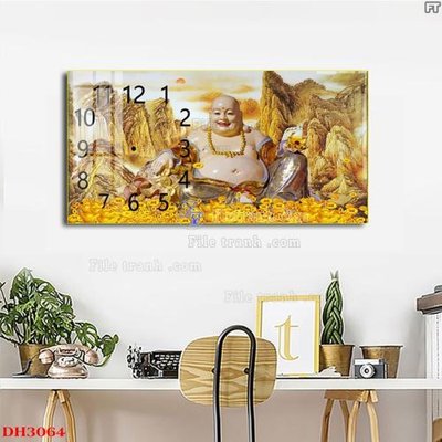 File tranh File tranh đồng hồ tráng gương DH3064 (bản gốc) treo quán cafe
