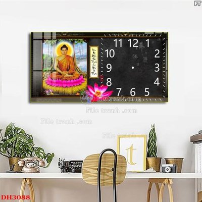 Tải file File tranh đồng hồ tráng gương DH3088 (ảnh gốc) in tranh kính