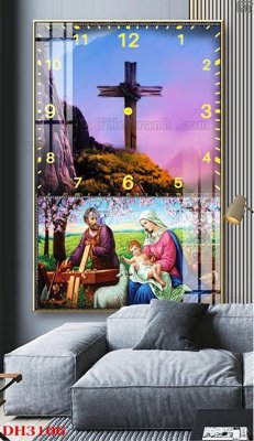 File tranh File tranh đồng hồ tráng gương DH3106 (ảnh gốc) in trần 3D
