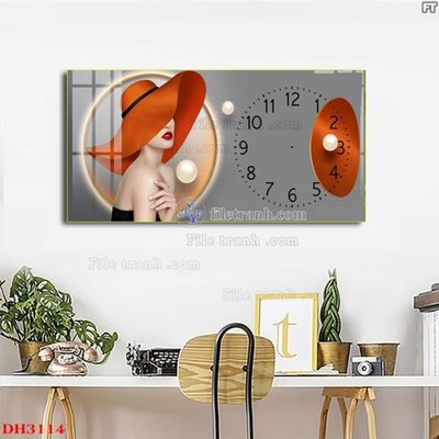 File tranh quảng cáo File tranh đồng hồ tráng gương DH3114 (file gốc) chuyên nghiệp