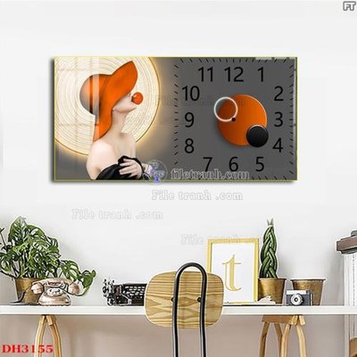 File gốc File tranh đồng hồ tráng gương DH3155 (in mica) làm bảng hiệu