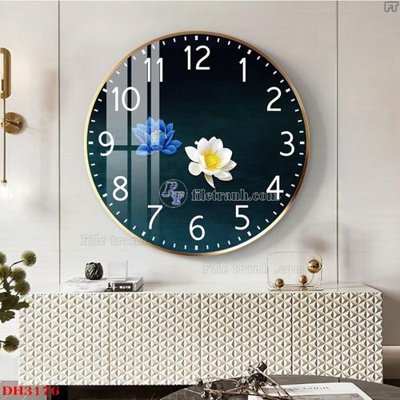 File gốc File tranh đồng hồ tráng gương DH3176 (thiết kế) cho in ấn