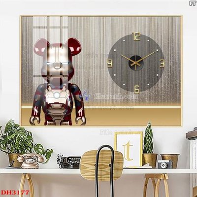 File tranh gốc File tranh đồng hồ tráng gương DH3177 chủ đề hiện đại