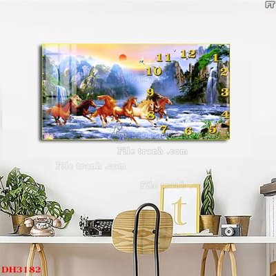 File gốc File tranh đồng hồ tráng gương DH3182 (bản quyền) cho in ấn