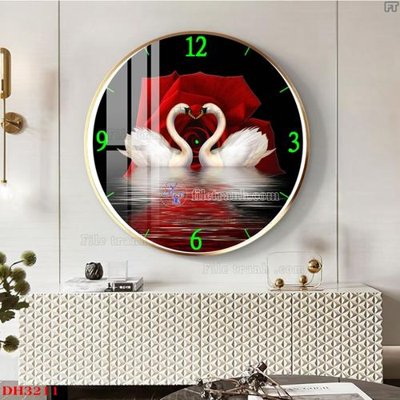 Tải file File tranh đồng hồ tráng gương DH3211 (gốc) in nhanh