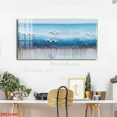 Hình ảnh file gốc in lụa File tranh đồng hồ tráng gương DH3260