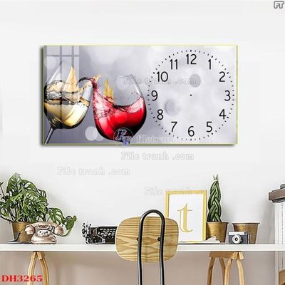 File tranh File tranh đồng hồ tráng gương DH3265 (bản gốc) in lụa 5D