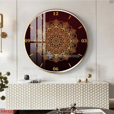 File gốc File tranh đồng hồ tráng gương DH3277 (in tráng gương) nghệ thuật