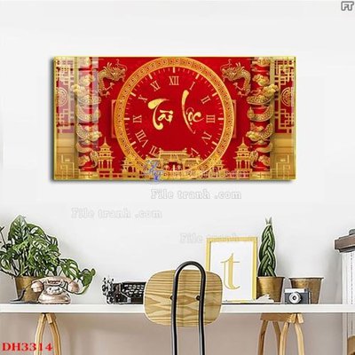 File tranh File tranh đồng hồ tráng gương DH3314 (gốc) chủ đề tĩnh vật