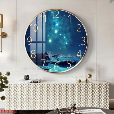 File gốc File tranh đồng hồ tráng gương DH3322 (in mica) làm quà tặng
