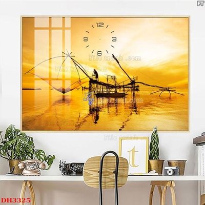 File PSD File tranh đồng hồ tráng gương DH3325 (nguyên bản) cho thiết kế