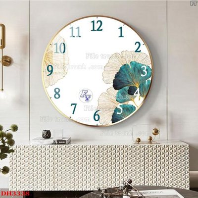 File gốc File tranh đồng hồ tráng gương DH3338 (chuẩn màu) cho in offset