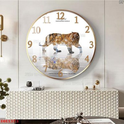 File tranh File tranh đồng hồ tráng gương DH3373 (bản gốc) in lụa 5D