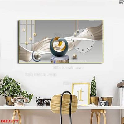 File in ấn File tranh đồng hồ tráng gương DH3377 (bản gốc) sắc nét