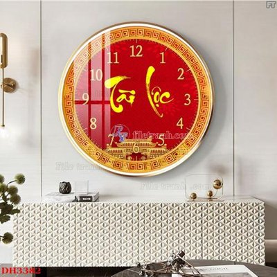 File in mica File tranh đồng hồ tráng gương DH3382 (bản gốc) làm vách ngăn