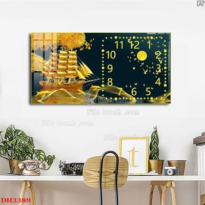 File tranh File tranh đồng hồ tráng gương DH3389 (ảnh gốc) cho in ấn kỹ thuật số