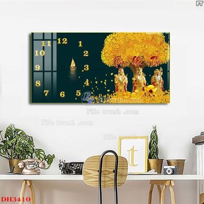 Download file gốc File tranh đồng hồ tráng gương DH3410 (in lụa) tranh 3D