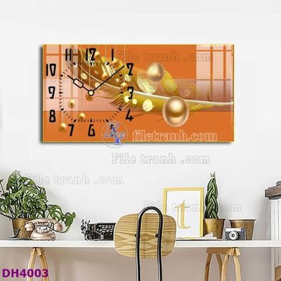 File gốc File tranh đồng hồ tráng gương hươu nai hiện đại FDH4003 (trang trí) cho phòng khách