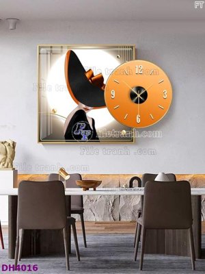 Download file tranh File tranh đồng hồ tráng gương kiểu mới DH4016 (file gốc PSD)