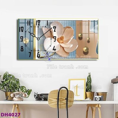 Tải file File tranh đồng hồ tráng gương hươu nai hiện đại FDH4027 (PSD) cho in tranh 3D