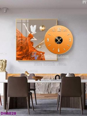 Tệp tin gốc File tranh đồng hồ tráng gương kiểu mới DH4028 (chất lượng cao) File tranh đồng hồ tráng gương kiểu mới DH4028