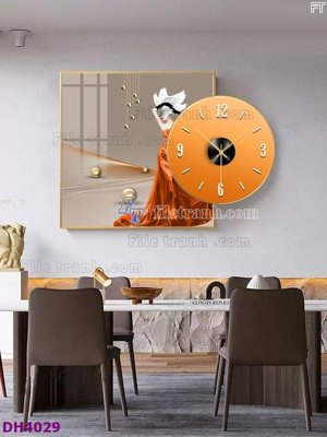 File in ấn chuyên nghiệp File tranh đồng hồ tráng gương kiểu mới DH4029 (file gốc)