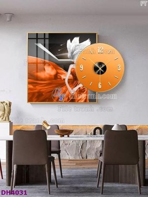 File gốc File tranh đồng hồ tráng gương kiểu mới DH4031 (trang trí) phòng trẻ em