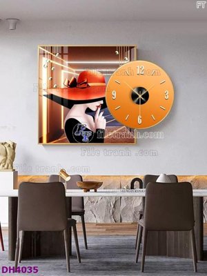Tải file File tranh đồng hồ tráng gương kiểu mới DH4035 (ảnh gốc) in gạch men