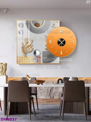 File ảnh File tranh đồng hồ tráng gương kiểu mới DH4037 (gốc) in backdrop sự kiện