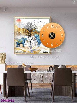 File gốc File tranh đồng hồ tráng gương kiểu mới DH4042 (cho in ấn) từ kho Filetranh