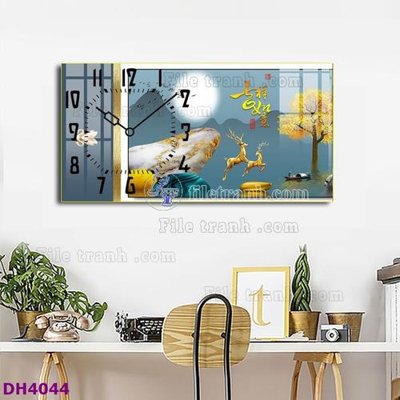 Tải về file tranh gốc File tranh đồng hồ tráng gương hươu nai hiện đại FDH4044 (để in quảng cáo)